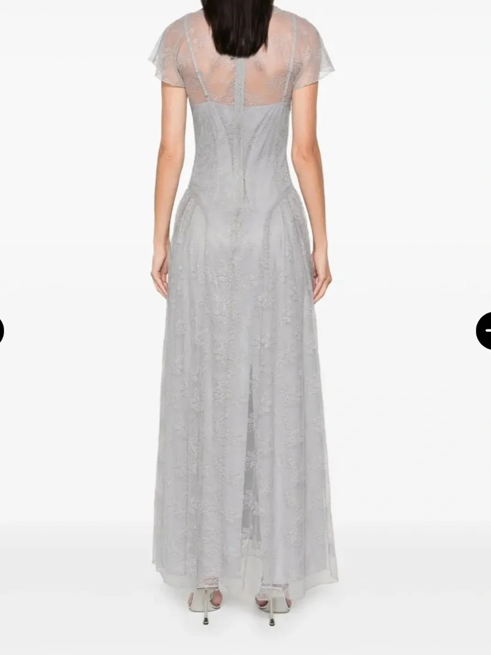 ROTATE BY BIRGER CHRISTENSEN Lace V-Neck Maxi Evening Dress, 32/XXS - Picture 2 of 8